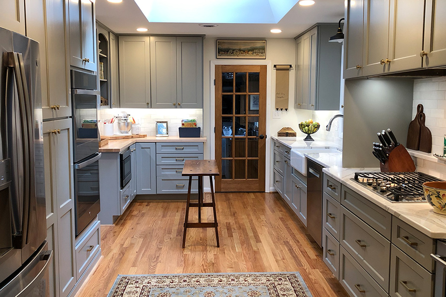 Bright kitchen with skylight and table in Columbia, Maryland